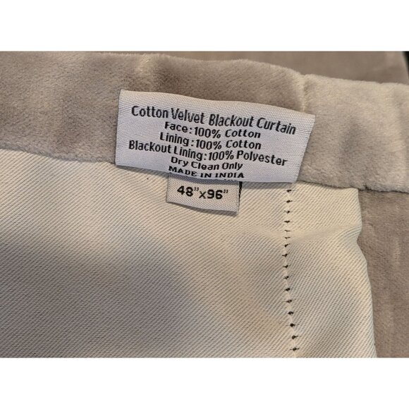 Quince Cotton Velvet Room Darkening Curtain Color Light Grey Size 48x96 -NEW- - Picture 5 of 7